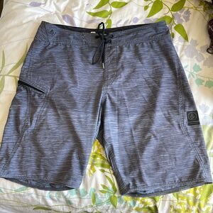 EUC! Volcom Gray Swim Trunks - Size 32